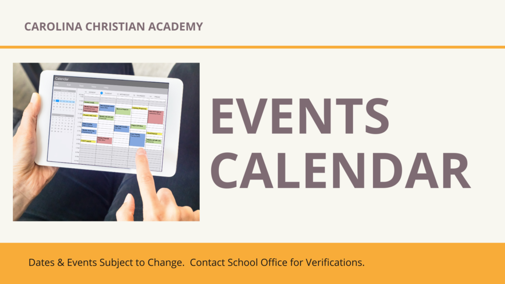 Carolina Christian Academy Calendar